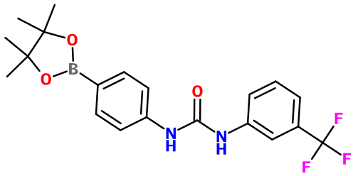 MC095976 1-[4-(pinB)phenyl]-3-[3-(trifluoromethyl)phenyl]urea